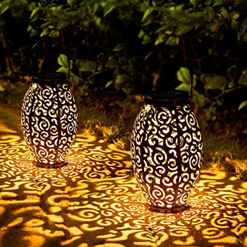 Solar Lanterns Outdoor Waterproof 2 Pack Solar Garden Lanterns Garden Decor by OxyLED