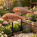 Teaeeno Antique Koi Fish Garden Statues - Set of 2 | Exquisite Fish Sculptures for Outdoor, Patio, Pond, and Garden Decorations by Teaeeno