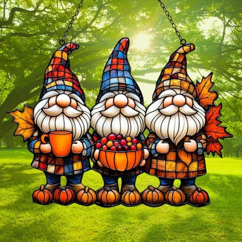 Autum Gnome Punpkin Acrylic Suncatcher - Image 3