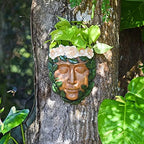 Arcadia Garden Products Large Whimsical Tree Face Planter, 8"x10.5", Outdoor Tree Hugger, Woman Spirit Sculpture for Garden Art Decor, Birdfeeder, Hangs on Trees, Fences or Walls, Willow - Image 4