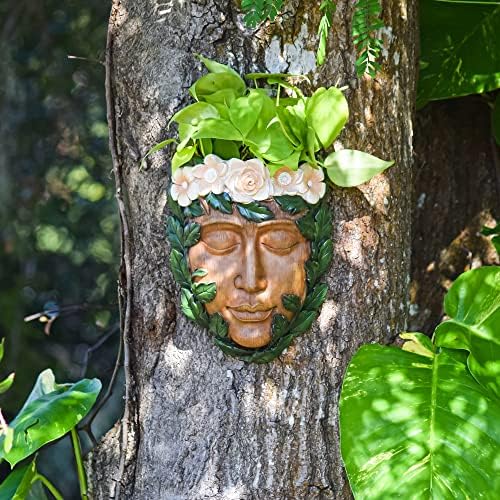 Arcadia Garden Products Large Whimsical Tree Face Planter, 8"x10.5", Outdoor Tree Hugger, Woman Spirit Sculpture for Garden Art Decor, Birdfeeder, Hangs on Trees, Fences or Walls, Willow - Image 4