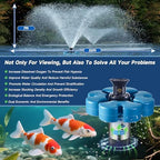 RELIY Pond Fountain Aerator, 15000 GPH 110V 1HP Fountain Pump, Fully Automatic Powerful Lake Floating Fountain, 100 FT Power Cord, 2x100 FT Traction Rope, Pond Fountains For Large Ponds - Image 4