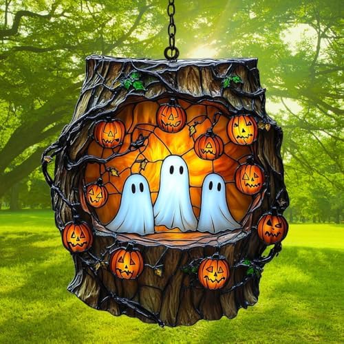 Cute Ghost Trio in a Tree Acrylic Suncatcher - Image 3