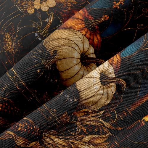 Halloween Pumpkin Tapestry, Gothic Moon Stained Glass Fall Decor 70x90inch - Image 2