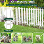 31ft(L) x 13in(H) Animal Barrier Fence, 22 Panels No Dig Garden Fence for Dog Rabbit, Rustproof Anti Digging Barrier, Garden Edging Border Ground Defense for Outdoor, Yard, Patio, White - Image 6