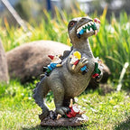 SOWSUN 14" Garden Gnomes Statue Dinosaur Outdoor Decor Gifts for Women by SOWSUN