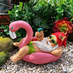 Mood Lab Garden Gnome on Flamingo - Funny Gnome Figurine - 8 Inch Depth Lawn Statue - for Outdoor or House Decor - Image 5