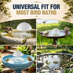 2 Pack Bird Bath Water Circulator, Battery Powered Water Agitator for Birdbath, Quiet Waterproof Bird Bath Bubbler Creates Ripples & Attracts Birds for Outdoor Patio Garden (Gray) - Image 7