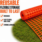 Reflective Plastic Mesh Fence, Night Visible Barrier with Zip Ties, Orange - Image 6
