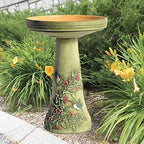 Birds Choice BCHUMMINGBIRD Hummingbird Burley Clay Bird Bath Set, Ceramic Bird Bath, 24" (H) x 17" (D), Beige - Image 6