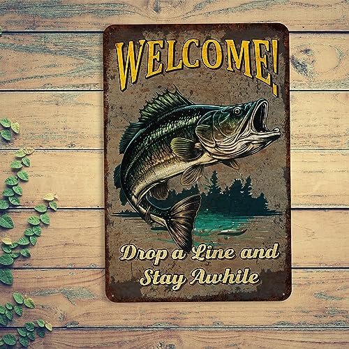 Mountain Fishing Welcome Sign Cabin Lake House Art Bass Trout Weatherproof Accessories 108122001111 - Image 3