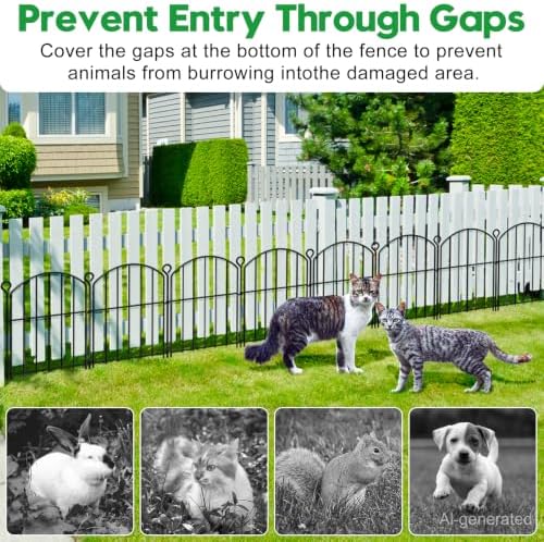 Decorative Garden Fence 17in (H) x30ft (L),Arched Rustproof Metal No Dig - Image 3