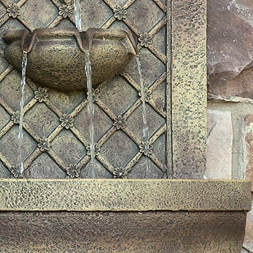 Sunnydaze Rosette 31 in. Outdoor Wall Water Fountain with Pump - Florentine - Image 6