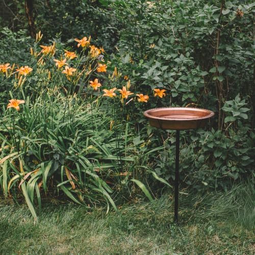 Backyard Expressions Bird Baths for Outdoors, 34" Metal Stake Bird Bath - Image 2