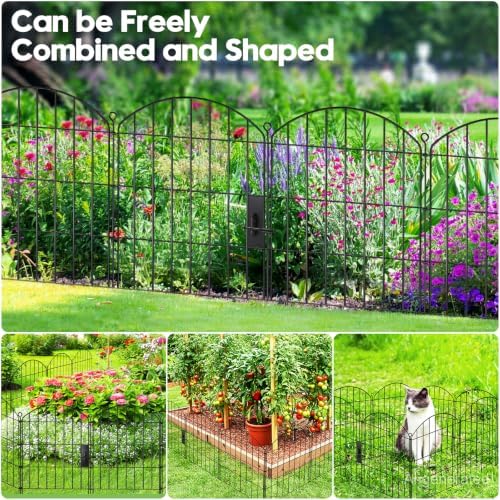 Decorative Garden Fence 24in (H) x16ft (L),Arched Metal No Dig - Image 7