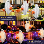 Solar Ghost Halloween Lights 2Pack Hanging Stake Yard Decor - Image 6