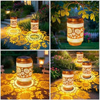 Sunflower Solar Lanterns Outdoor Waterproof Garden Decor, Gifts for Women Mom Grandma Birthday, Metal Sunflower Hanging Solar Lights for Outside Yard Patio Pathway Backyard Porch - Image 5