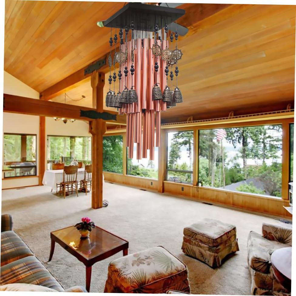 SUPVOX 1Pc Retro Home Decoration Solid and Multi Tube Wind Chime Antique Hanging Adornment for Outdoor and Indoor Use - Image 6