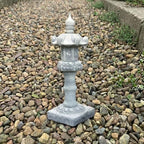 OLOMA Concrete Japanese Garden Lantern Sculpture Stone Pagoda Outdoor Decor Buddhist Serenity Statue Zen Garden Ornament Asian Landscape Figurine - Image 5