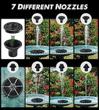 Yzert Solar Fountain Glass Panel with 2200 mah Battery, 3.5W Floating Solar Water Fountain with 4 Fixed Rods, Solar Pump for Bird Bath, Garden, Pond, Pool, Outdoor (Black Panel White Lights) - Image 3