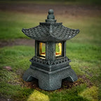 12" Tall Japanese Pagoda Garden Statue - Zen Buddha Outdoor/Indoor Resin Sculpture with Sturdy Base, Asian Zen Temple Decor for Patio, Yard, Balcony, Tabletop - Image 3