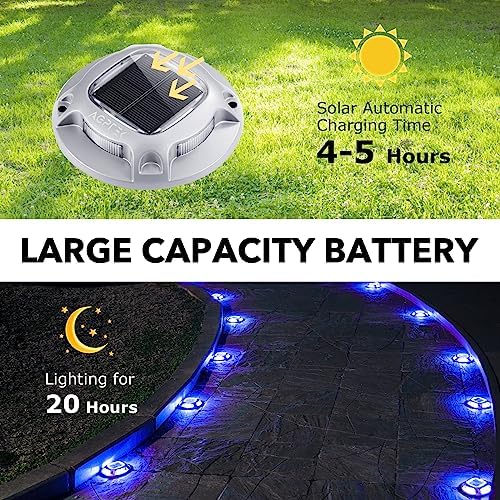AGPTEK Solar Driveway Lights Outdoor 16 Pack, 2 Color Modes LED Deck Dock - Image 3