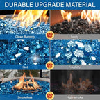 NUPICK 20 Pound Fire Glass, 1/2 Inch Reflective Fire Pit Glass - Image 3