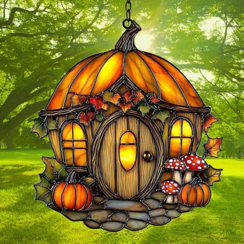 Pumpkin House Acrylic Suncatcher - Image 3