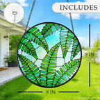 Plant Suncatcher Glass, Stained Glass Suncatcher Plant Window Hanging, Unique Nature Lover Gifts Leaf (Fern) - Image 3