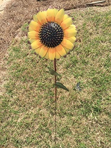 Vintage Metal Sunflower Garden Stake Metal Garden Yard Lawn Patio Decor Sunflower Decoration Outdoor 39'' - Image 2