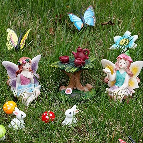 BangBangDa Fairy Garden Unicorn Fairies Accessories - 35 PCS Miniature Outdoor Fairy Garden Set - Fairy Figurines Castle Fountain Girl Birthday Gifts - Image 5