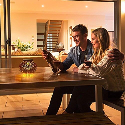 Solar Ball LED Garden Lights,DINOWIN Waterproof Color Changing Mosaic Glass Jar Rechargeable Solar Outdoor Night Lights Table Lamps for Christmas Home Party Decorations,Ideal Gifts (Dragonfly Lights) - Image 5