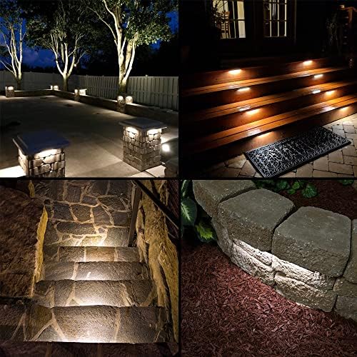 LED Hardscape Lighting,1.5W Outdoor Step Lights,AC/DC 12V Low Voltage IP67 Waterproof Retaining Wall Lights,Stainless Steel Paver Wall Light in Garden Pathway Step Stairs (4 Pack, Cool White) - Image 7