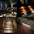 LED Hardscape Lighting,1.5W Outdoor Step Lights,AC/DC 12V Low Voltage IP67 Waterproof Retaining Wall Lights,Stainless Steel Paver Wall Light in Garden Pathway Step Stairs (4 Pack, Cool White) - Image 7