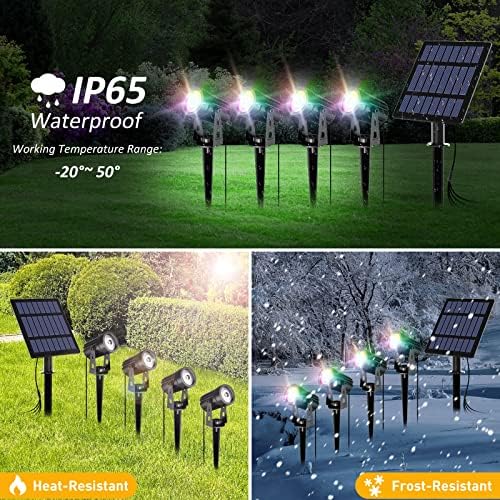 T-SUN 4-in-1 Color Changing Solar Spot Lights Outdoor,RGB Solar Spotlights - Image 5