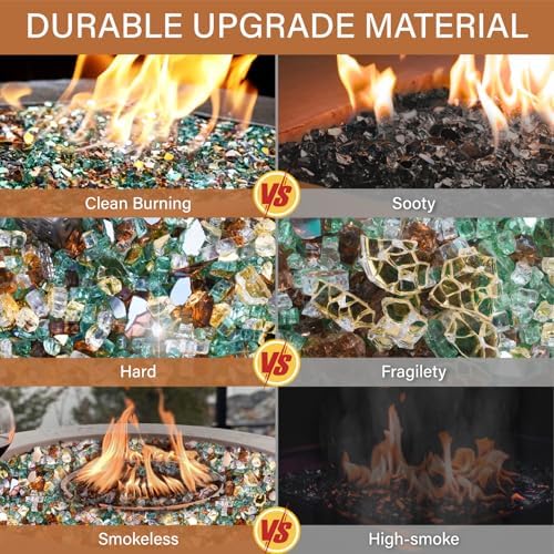 NUPICK 20 Pound Fire Glass, 1/2 Inch Reflective Fire Pit Glass - Image 3