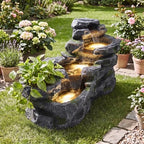 MAGIC UNION 4-Tier Cascading Rock Outdoor Waterfall Fountain, Gray by MAGICUNION-THEMAGICUNIVERSE
