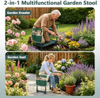 Garden Kneeler and Seat Heavy Duty, Upgraded 350 lbs Load Capacity Garden Bench, 2-in-1 Foldable Gardening Stool, Foam Kneeling Pads with 2 Tool Pouches for Seniors Women Men - Image 4