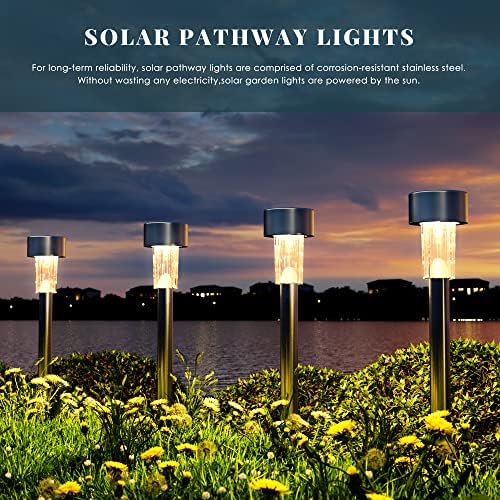 SOLPEX 16 Pack Solar Lights Outdoor, Stainless Steel Solar Pathway Lights - Image 3