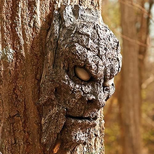 New Halloween Decoration Tree Bark Monster Yard Decor, Halloweens Face Props, Bark Face Tree Person Decoration for Halloween, Outdoor Scary Spooky Facial Hanging Ornament (Brown) - Image 2
