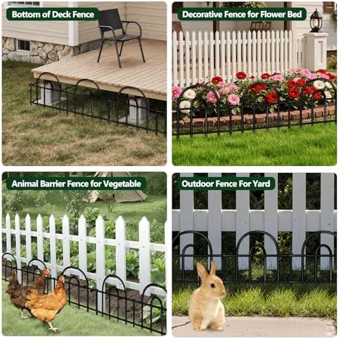 Decorative Garden Fence, 15 Panels No Dig Fence, 21.25 ft(L) x 13 in(H) Animal Barrier for Dogs Rabbits, Rustproof Metal Arched Decorative Garden Fences for Flower Bed, Outdoor, Yard, Patio - Image 5