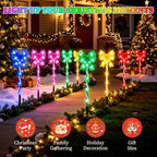 Solar 5PCS Christmas Bow 50LED Outdoor String Lights with Stakes Multicolor - Image 7