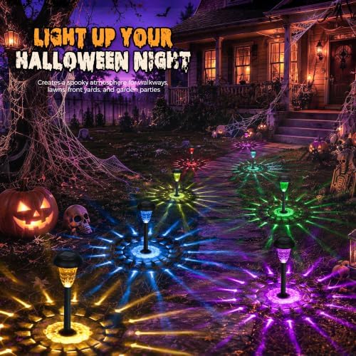 TISEJOY Solar Lights Outdoor Waterproof for Pathway, 12 Pack Color Changing - Image 2