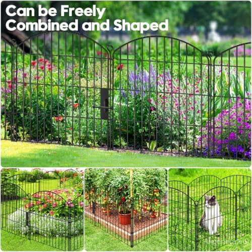 Decorative Garden Fence 32in (H) x22ft (L),Arched Metal No Dig - Image 7