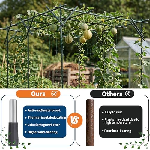 Grape and Cucumber Trellis,Outdoor Garden Arch Trellis for Climbing Plants,Large Grape Vine Trellis Pergola for Peas,Flowers and Melons,78" Hx78 Lx78 W,Nice for Yard and Patio - Image 6