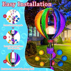 72 in Large Wind Spinners Outdoor, Solar Hot Air Balloon Wind Sculpture - Image 6