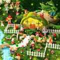 Suzile 50 Pcs Solar Fairy House Garden Accessories Set, Stone House by Suzile