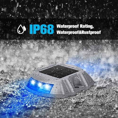 VOLISUN Solar Deck Driveway Dock Lights,Solar Pathway Lights,Blue 16 Pack - Image 4