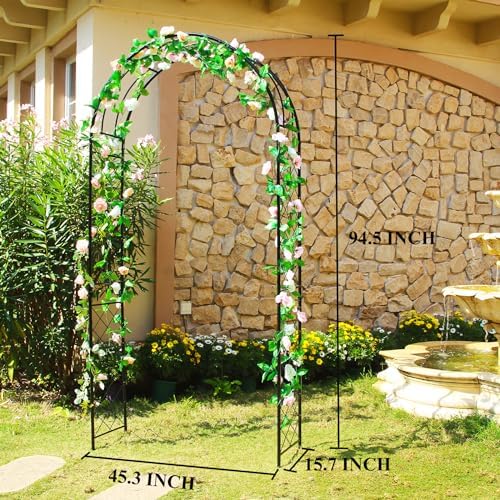 Metal Garden Arch Pergola Arbor 7.9 Ft H x 3.8 Ft W with Stakes - Image 3