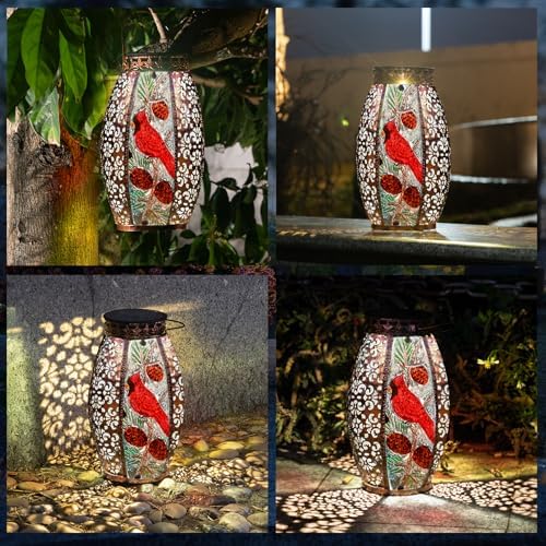 Hummingbird Solar Outdoor Lantern Decorative Waterproof Large Metal Hummingbird Solar Lights Garden Decor Sympathy Gifts for Loss of Mom/Dad/Loved One-Memorial Lantern - Image 4